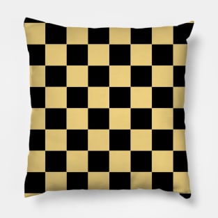 Canary Yellow and Black Chessboard Pattern Pillow