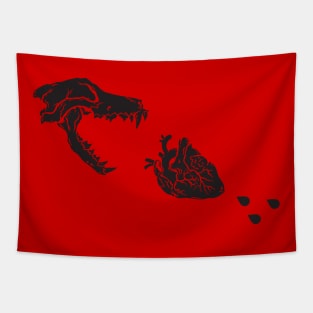 WOLF SKULL PIRATE BLACK FLAG Tapestry