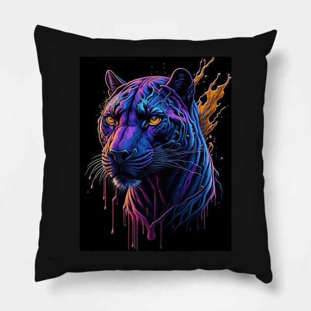 Splash Art of a Jaguar Pillow by allovervintage