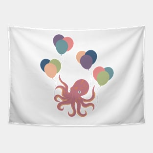 Octopus with Balloons Tapestry