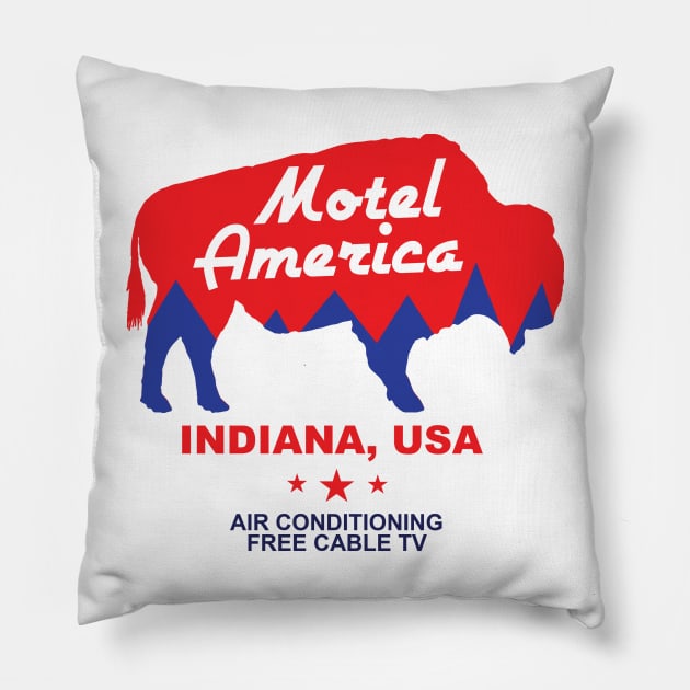 Shadow Moon Motel America - Indiana USA Pillow by Meta Cortex