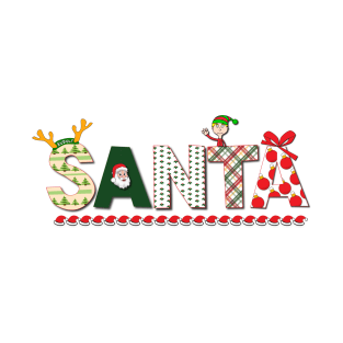 Santa in Big Letters T-Shirt