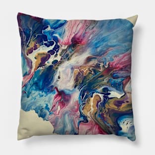 Blue Pink Gold Dutch Pour Pillow