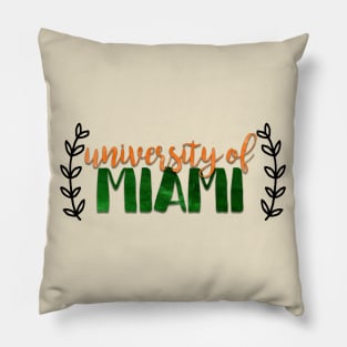 Univesity of Miami Pillow