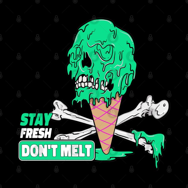 Don't Melt Dripping Ice Cream Skull by Trendy Black Sheep