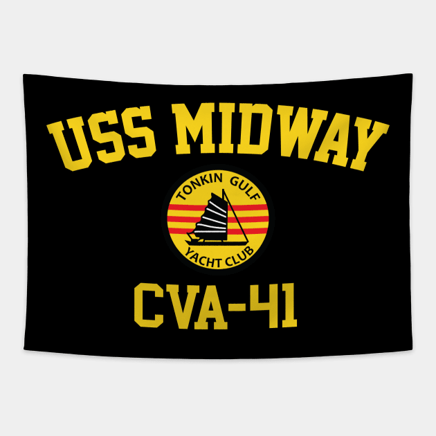 USS Midway CVA-41 Tonkin Gulf Yacht Club Tapestry by Tonkin Gulf Yacht Club