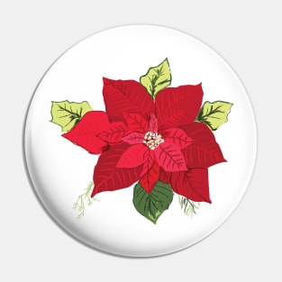 Christmas Star Poinsettia Flower Pin