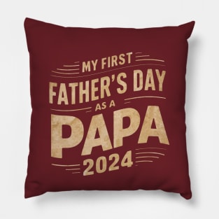 First Time Papa Est 2024 Fathers Day Pillow