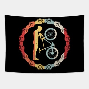 Mountain Biking Retro Vintage Gear MTB Bicycle Rider Tapestry