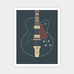 Vintage Single Cut Hollow Body Guitar Magnet