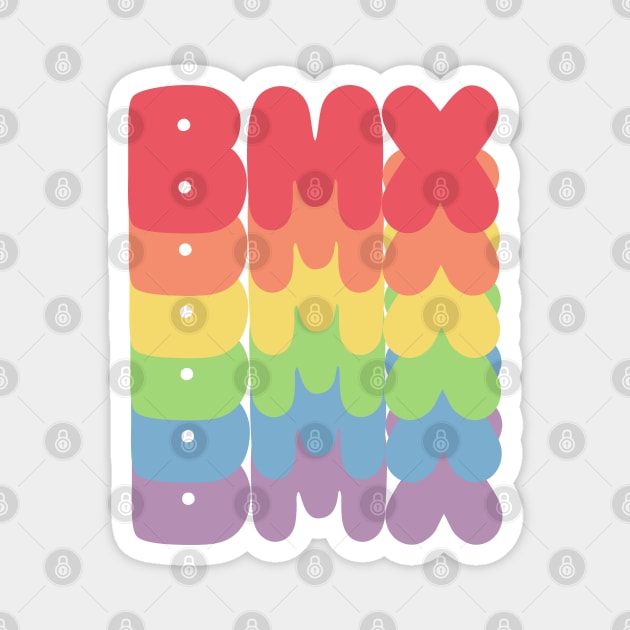 BMX / Rainbow Typography Design Magnet by DankFutura