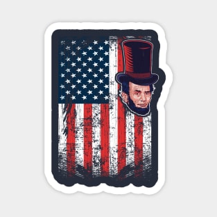 LINCOLN FLAG PROUD AMERICA Magnet