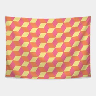Geometric design- pink, orange, and yellow Tapestry