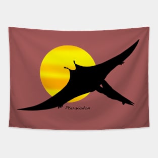 Pteranodon Silhouette with Sun Tapestry