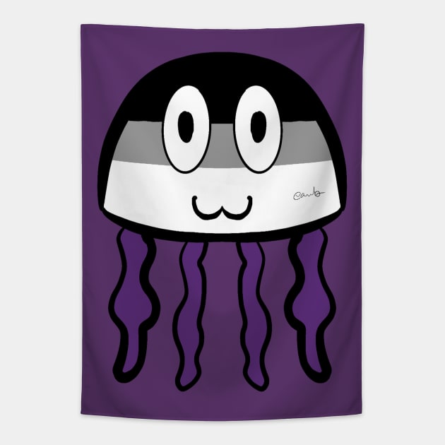 Asexual Pride Jellyfish Tapestry by AlienClownThings