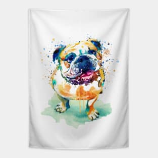 Watercolor Bulldog Tapestry