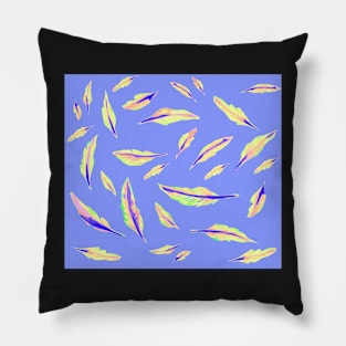 feather bad trip soft purple and green colour style fabric pattern Pillow