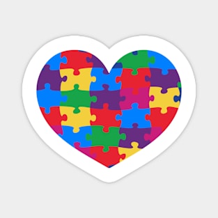 Puzzle Heart Autism Awareness Gift for Birthday, Mother's Day, Thanksgiving, Christmas Magnet