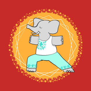 Yoga warrior pose elephant T-Shirt