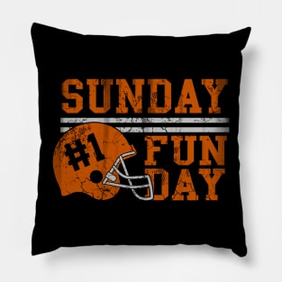 Sunday Funday Football Vintage Fade Design Pillow