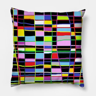 Untitled, line-and-face paintings, abstractions Pillow