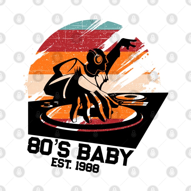 80's Baby Retro Music DJ Gift by TheAparrelPub