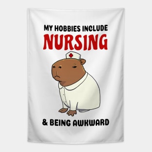 My hobbies include Nursing and being awkward Capybara Tapestry