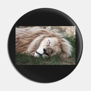 White Lion Sleeping Pin