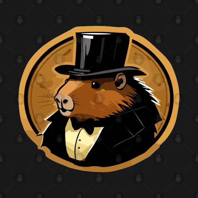 Cute Capybara Detective in a frame by MonkaGraphics