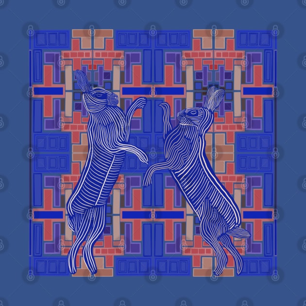 Two Boxing Hares by Suneldesigns