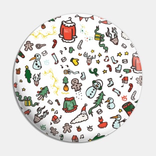 All Over Christmas Doodles Pin