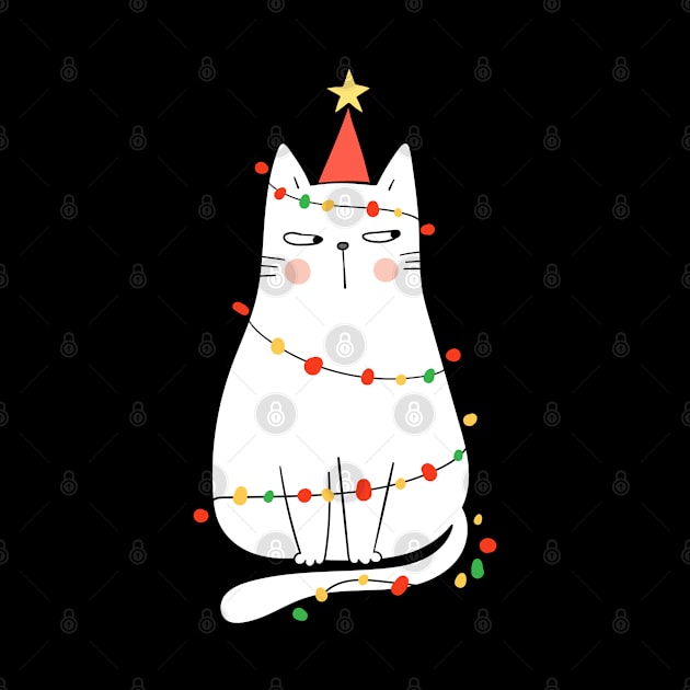 Cute Christmas Cat With Lights - Cool Xmas Gift by Animal Specials