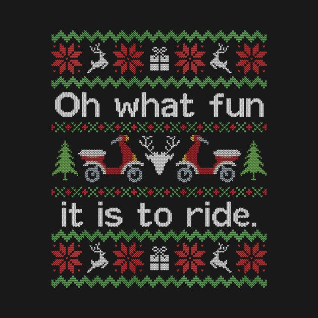 Ugly Christmas Sweater Fun to Ride a Moped Scooter by HolidayoftheWeek