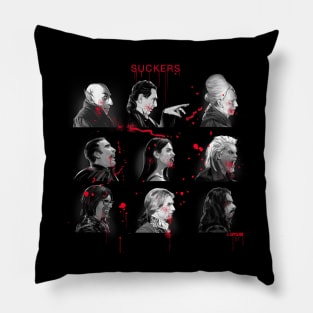 Suckers BW and Red Pillow