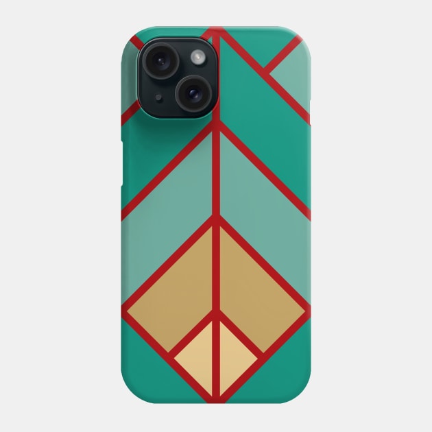 Geometric Pattern: Art Deco Diamond: Turquoise Phone Case by Red Wolf