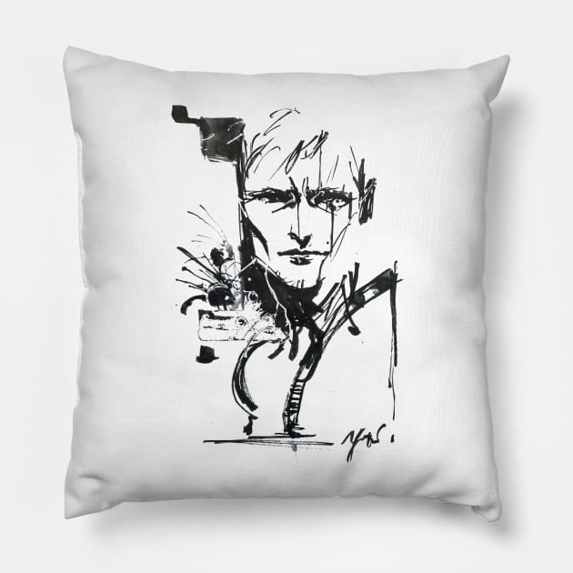 Death Stranding - Mads Mikkelsen By Yoji Shinkawa Pillow by Gekidami