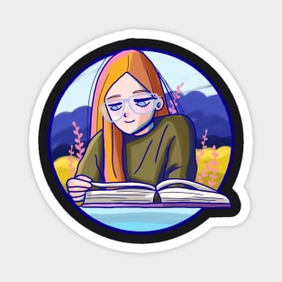 cute ginger girl with glasses reading Magnet