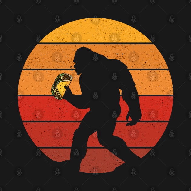 Funny Bigfoot Holding A Taco by Tesszero