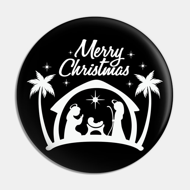 Merry Christmas Birth of Jesus Christ Pin by ThyShirtProject - Affiliate