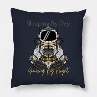 Sleeping By Day Gaming By Night Pillow