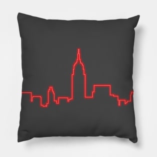 Neon NYC Skyline Pillow