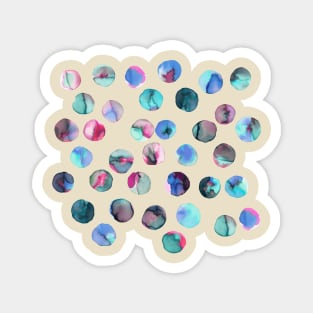 Colorful Ink Dots Pink blue navy Magnet