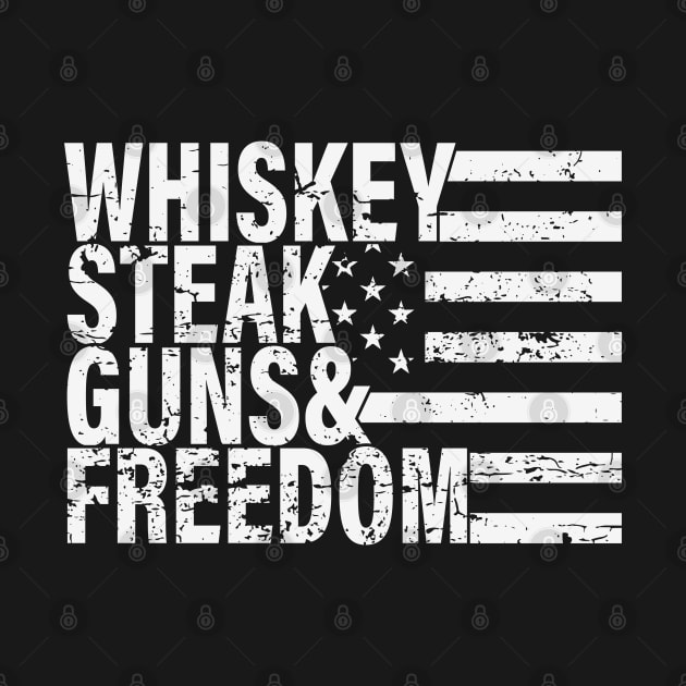 Patriotic Flag  Whiskey Steak Guns & Freedom by jonathanptk