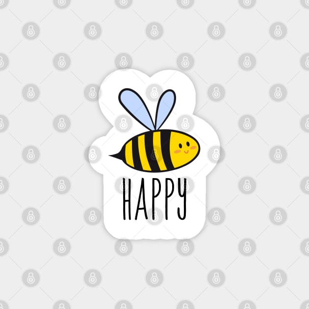 Be happy, bee happy Magnet by beakraus