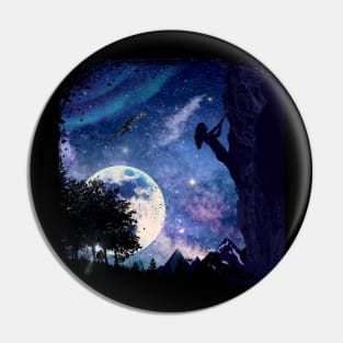 Beyond the Wall: A Nighttime Mountain Climb Pin