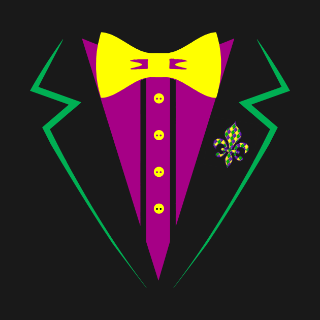 Mardi Gras Tux Shirt by SolarFlare