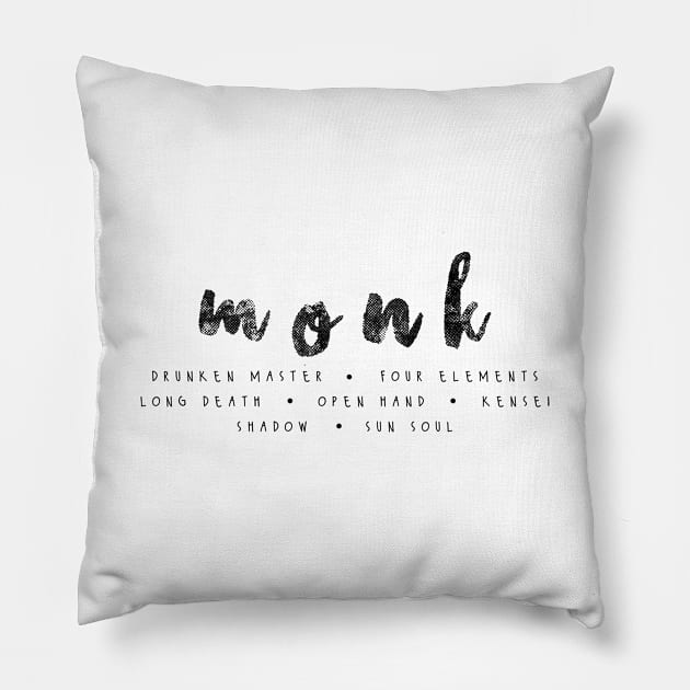 Monk Dungeons and Dragons | D&D | DnD Gifts | RPG Gifts Pillow by DiceGoblins