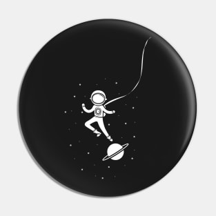 Astronaut Over Planet Pin