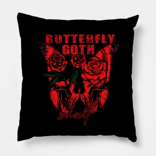 skull butterfly goth style Pillow