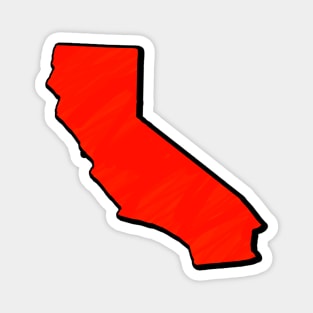 Bright Red California Outline Magnet